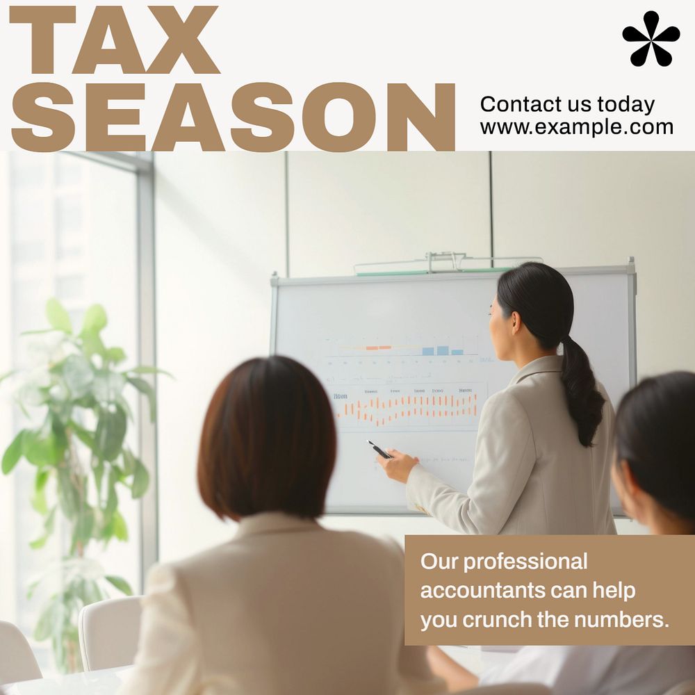 Tax season Instagram post template, editable text