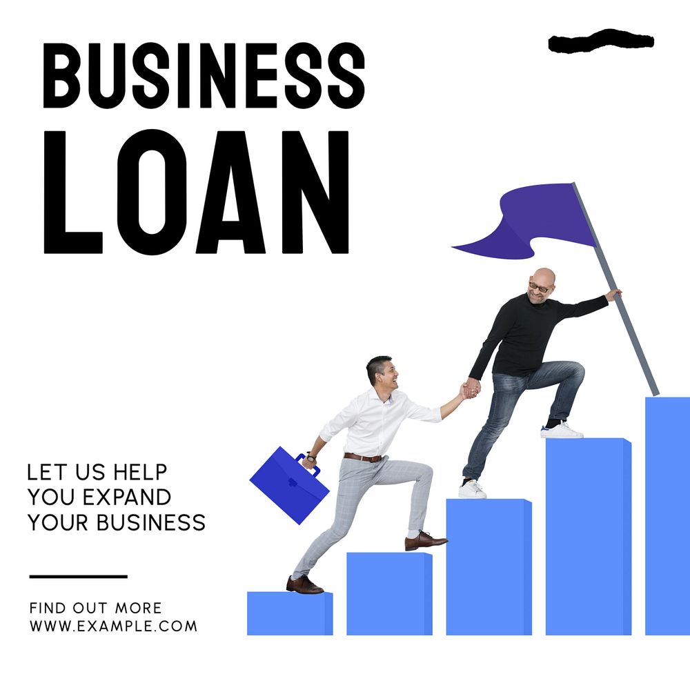 Business loan Instagram post template, editable text