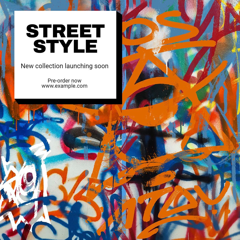 Street style Instagram post template, editable text