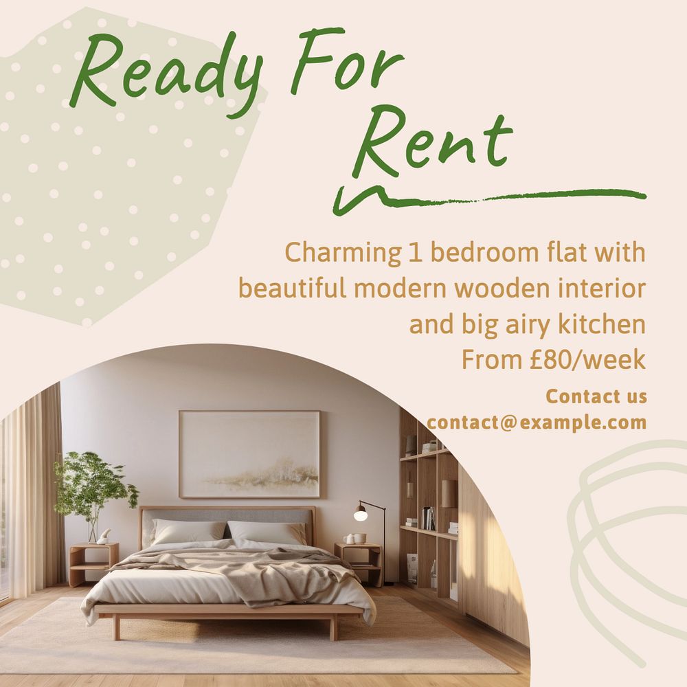 Ready for rent Instagram post template, editable text