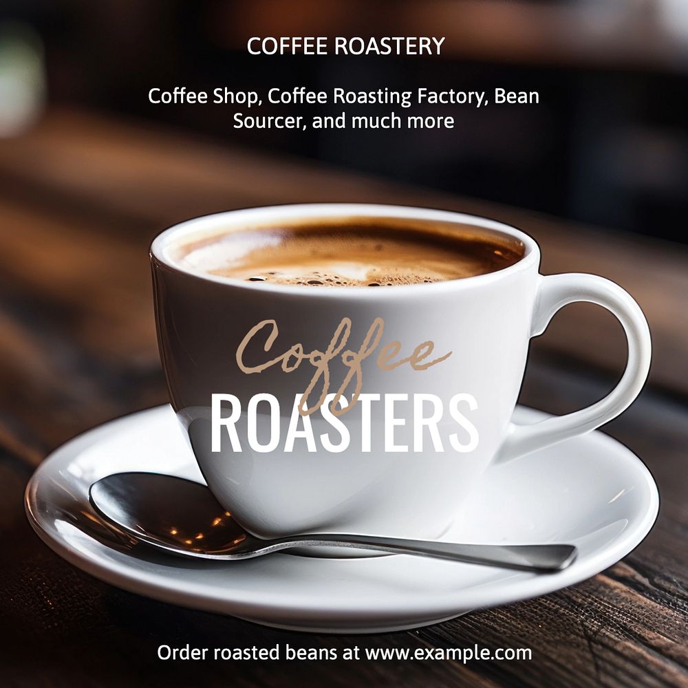 Coffee roasters Instagram post template, editable text