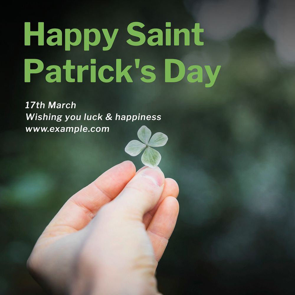 Saint Patrick's day  Instagram post template, editable text