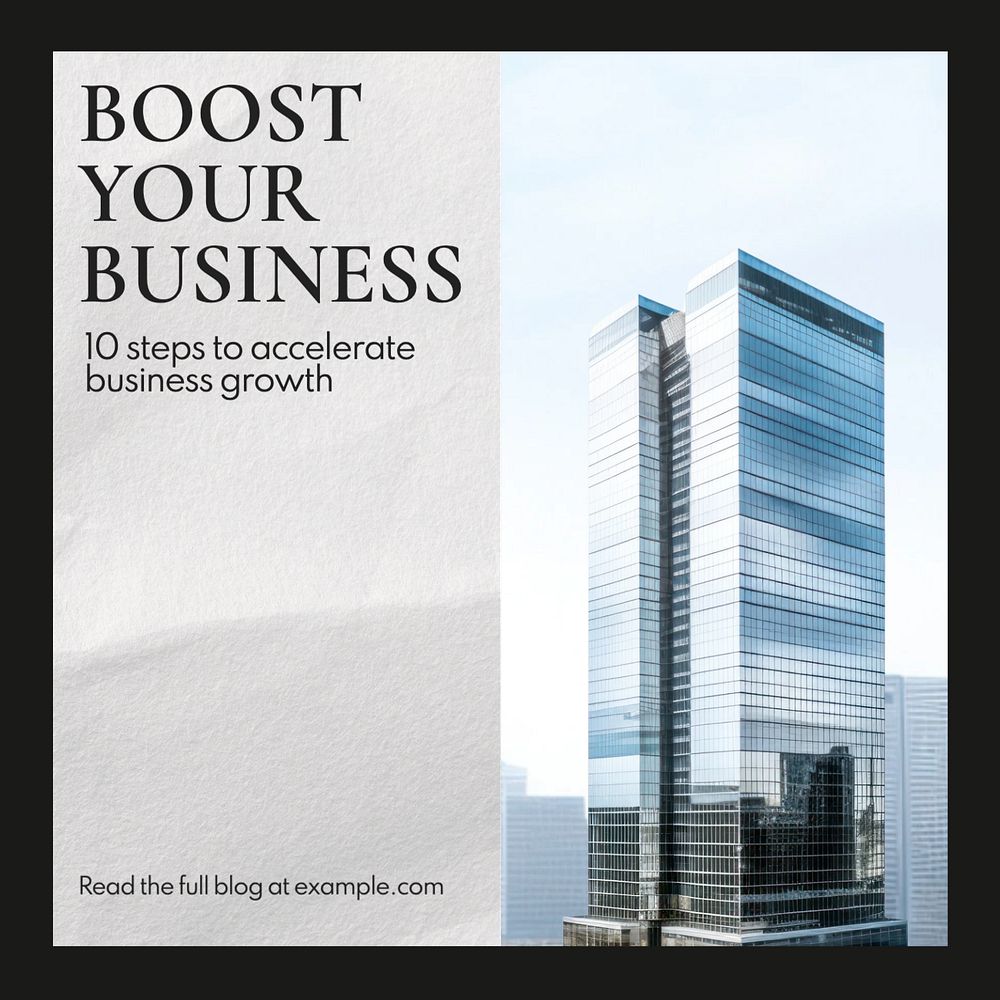 Boost business Instagram post template, editable text