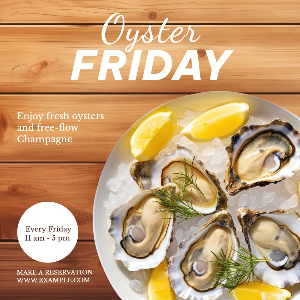 Oyster Friday Instagram post template, editable text