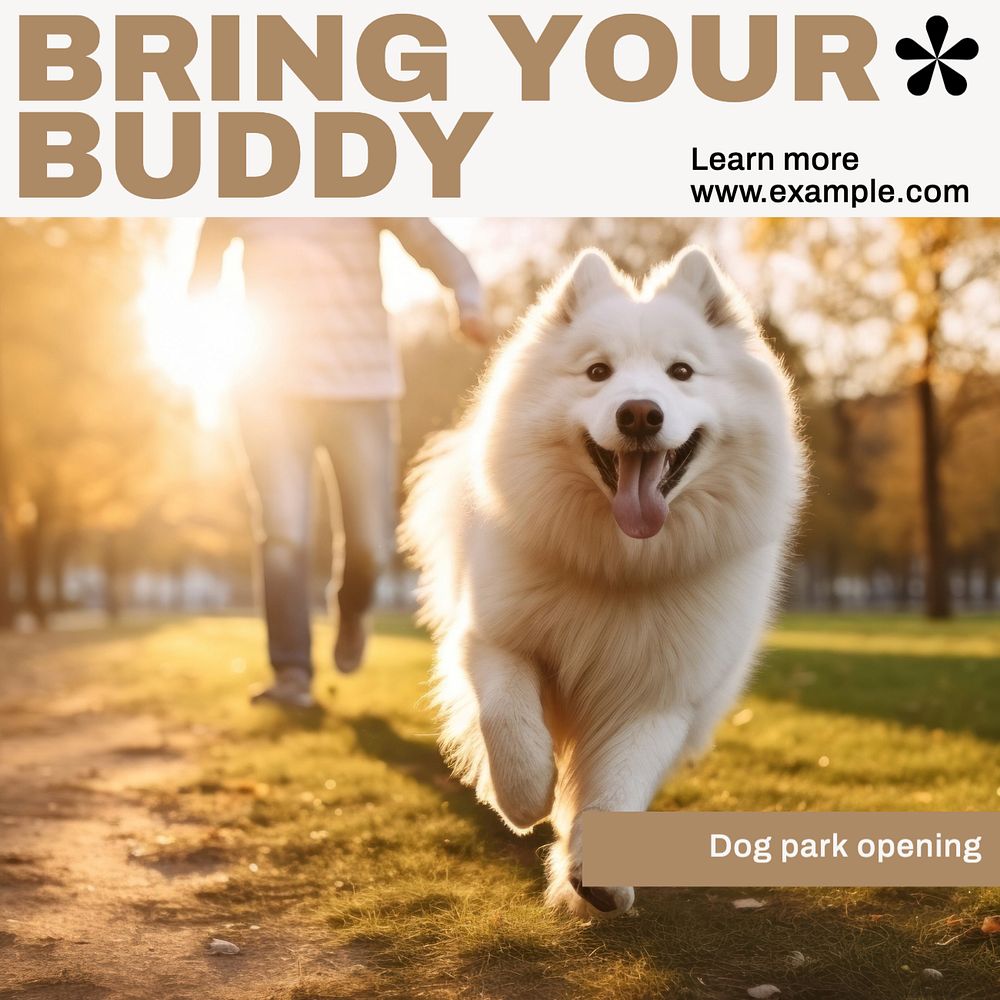 Bring your buddy Instagram post template, editable text