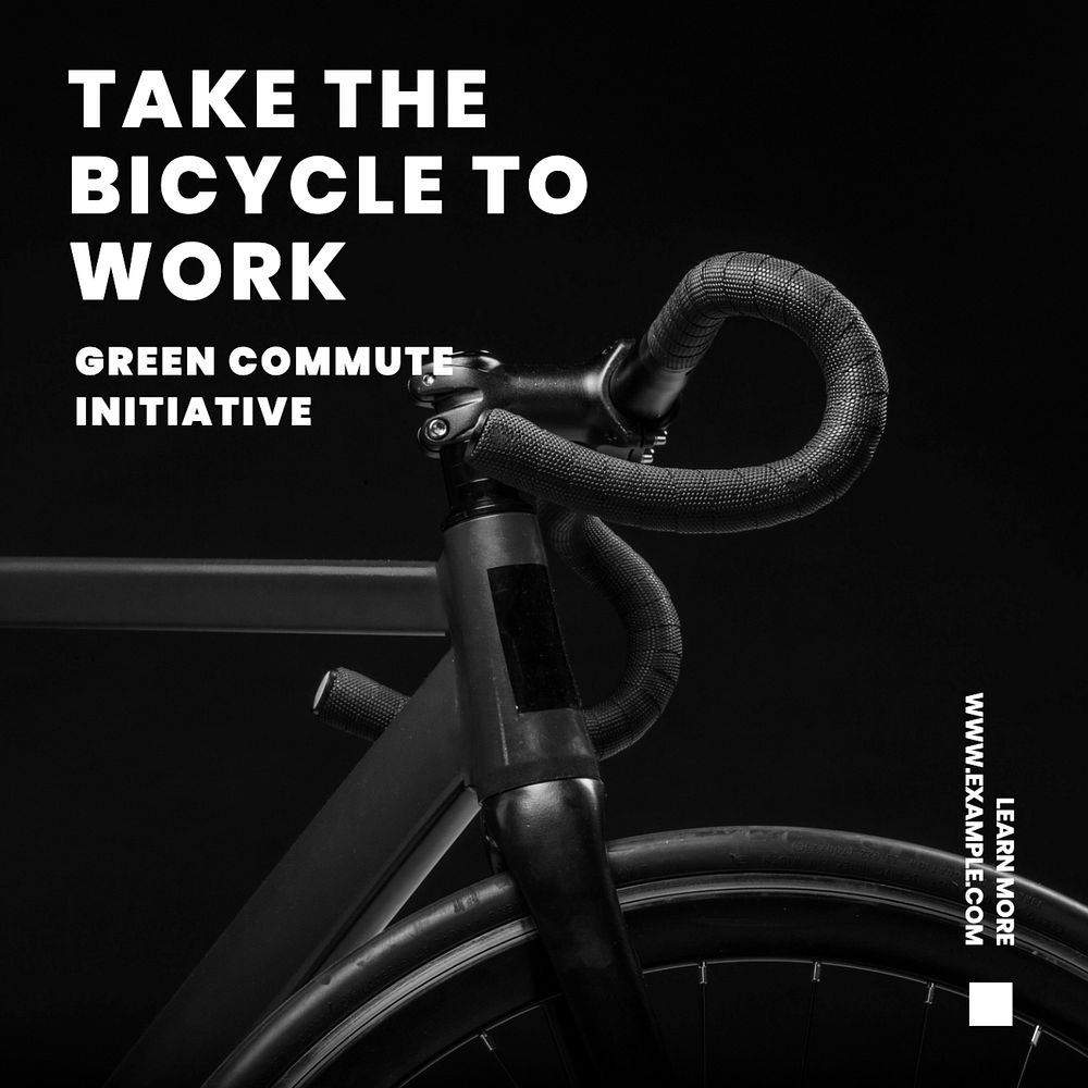 Green commute initiative  Instagram post template, editable text