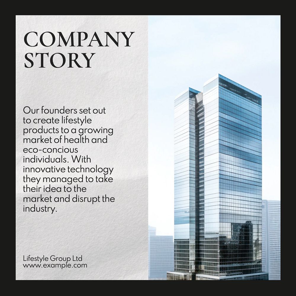 Company story Instagram post template, editable text