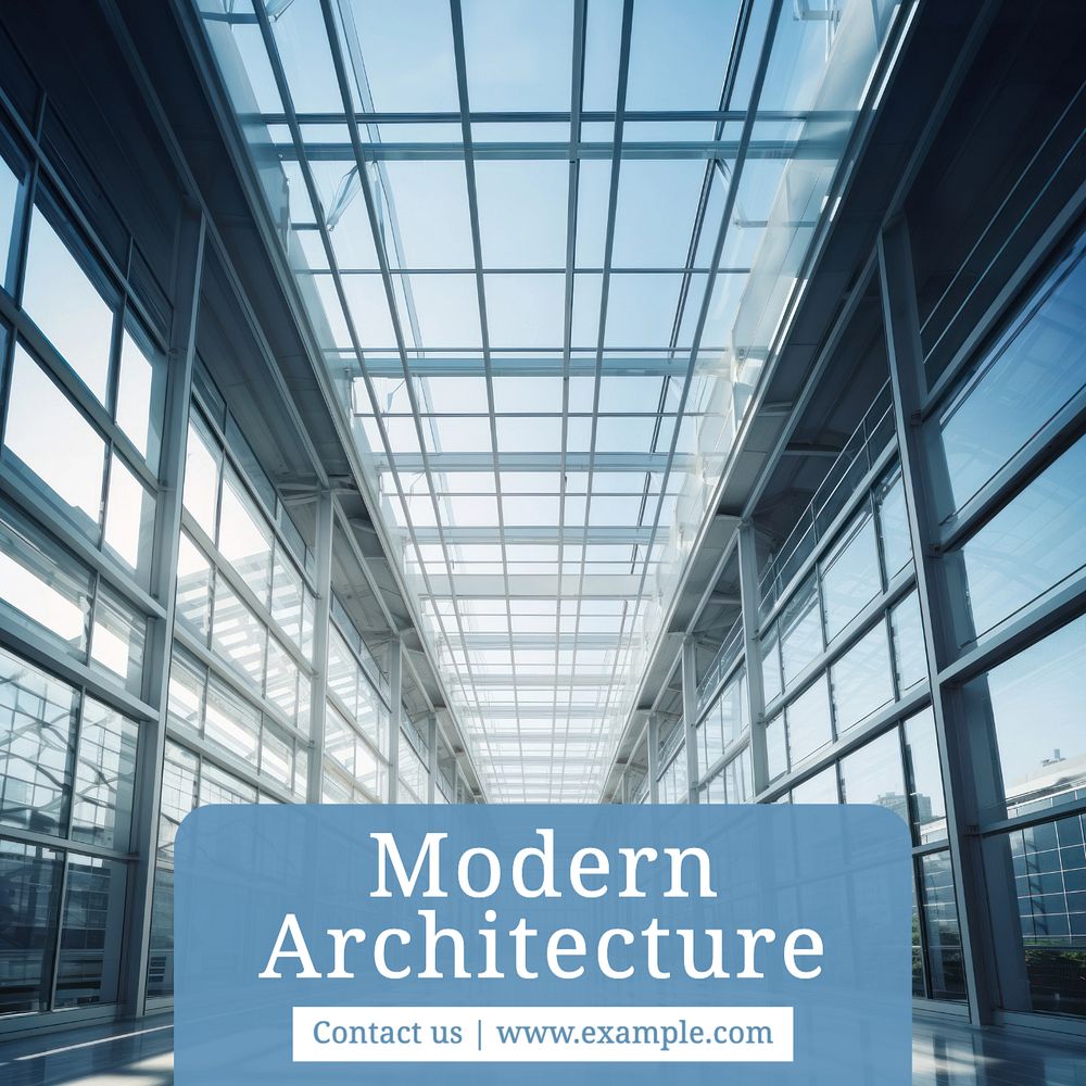 Modern architecture Instagram post template, editable text