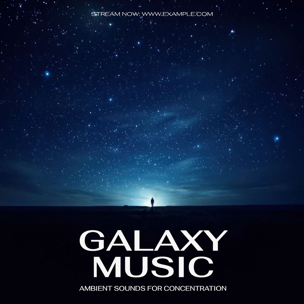 Galaxy music Instagram post template, editable text