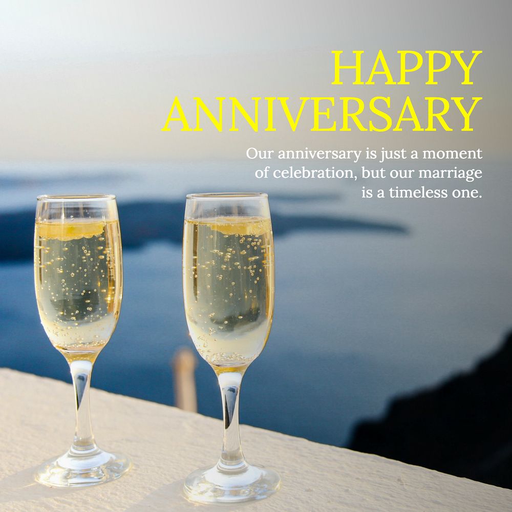 Happy anniversary  Instagram post template, editable text