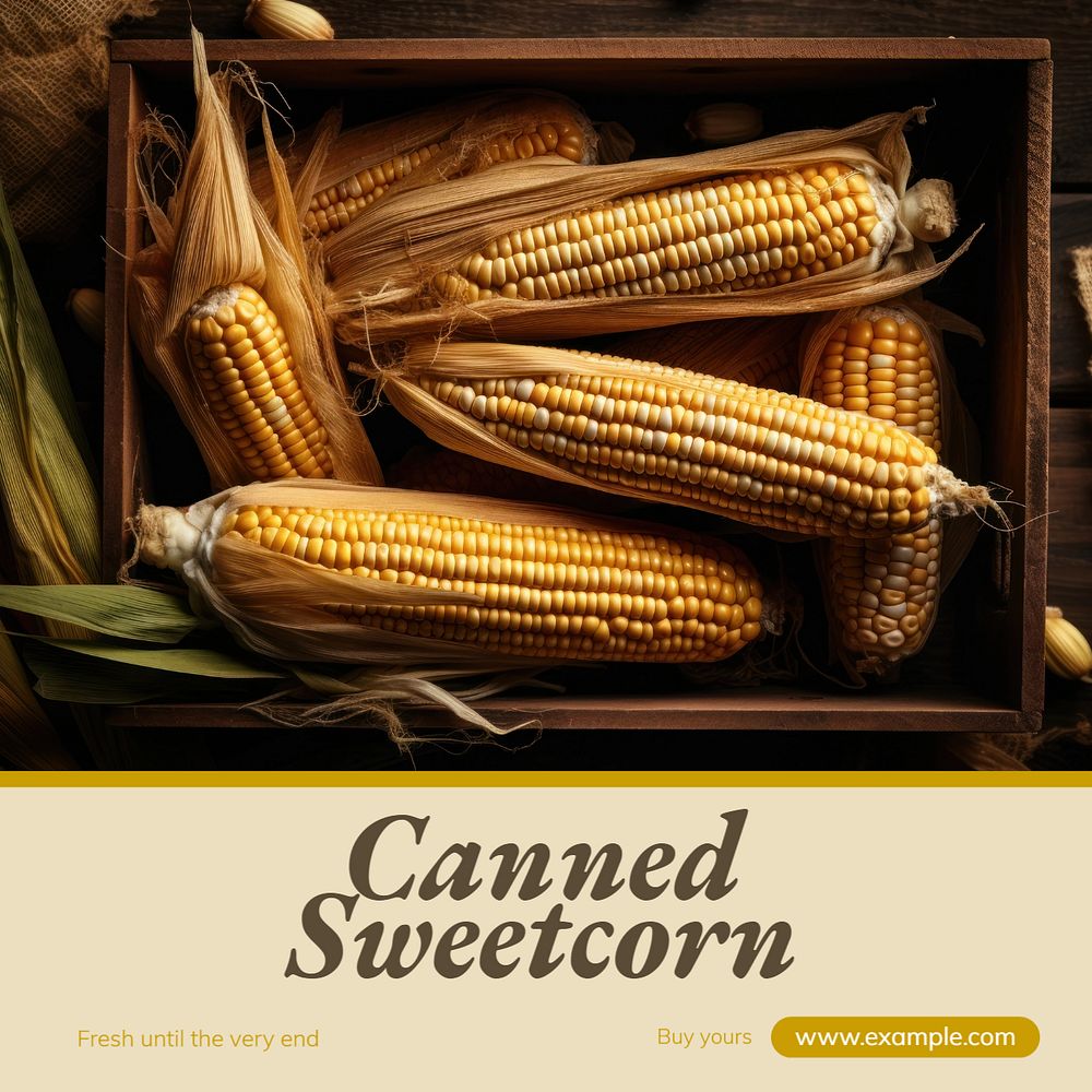 Sweetcorn Instagram post template, editable text