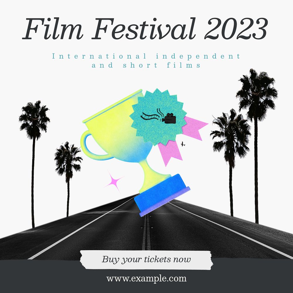 Film festival Instagram post template, editable text