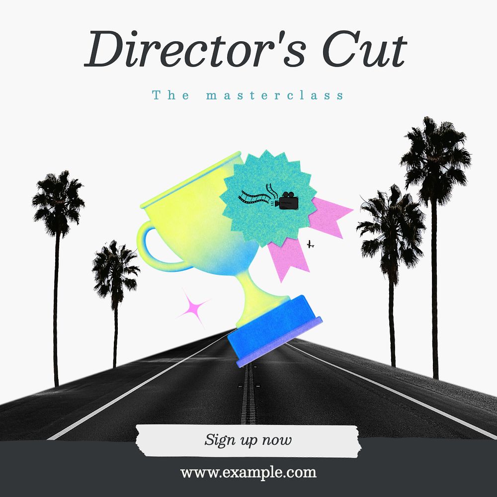 Directing class Instagram post template, editable text