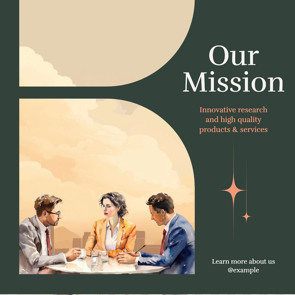 Our mission Instagram post template, editable text