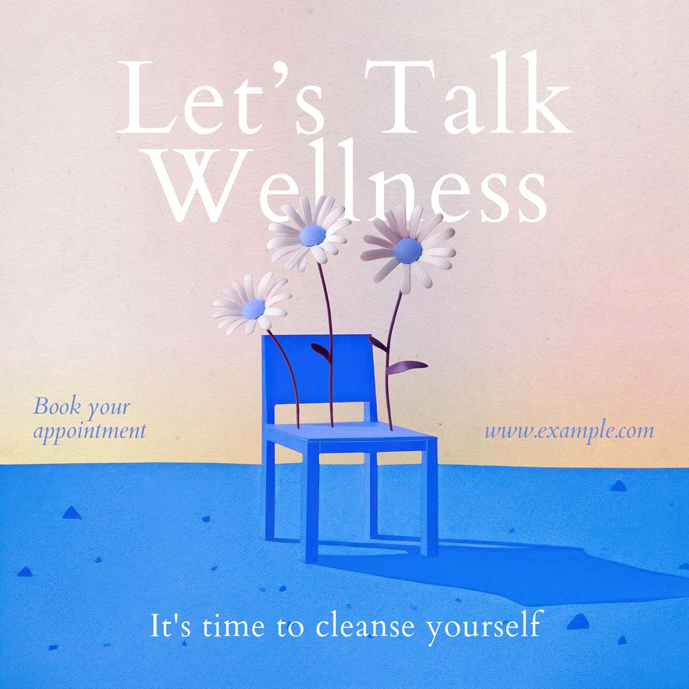 Wellness Instagram post template, editable text