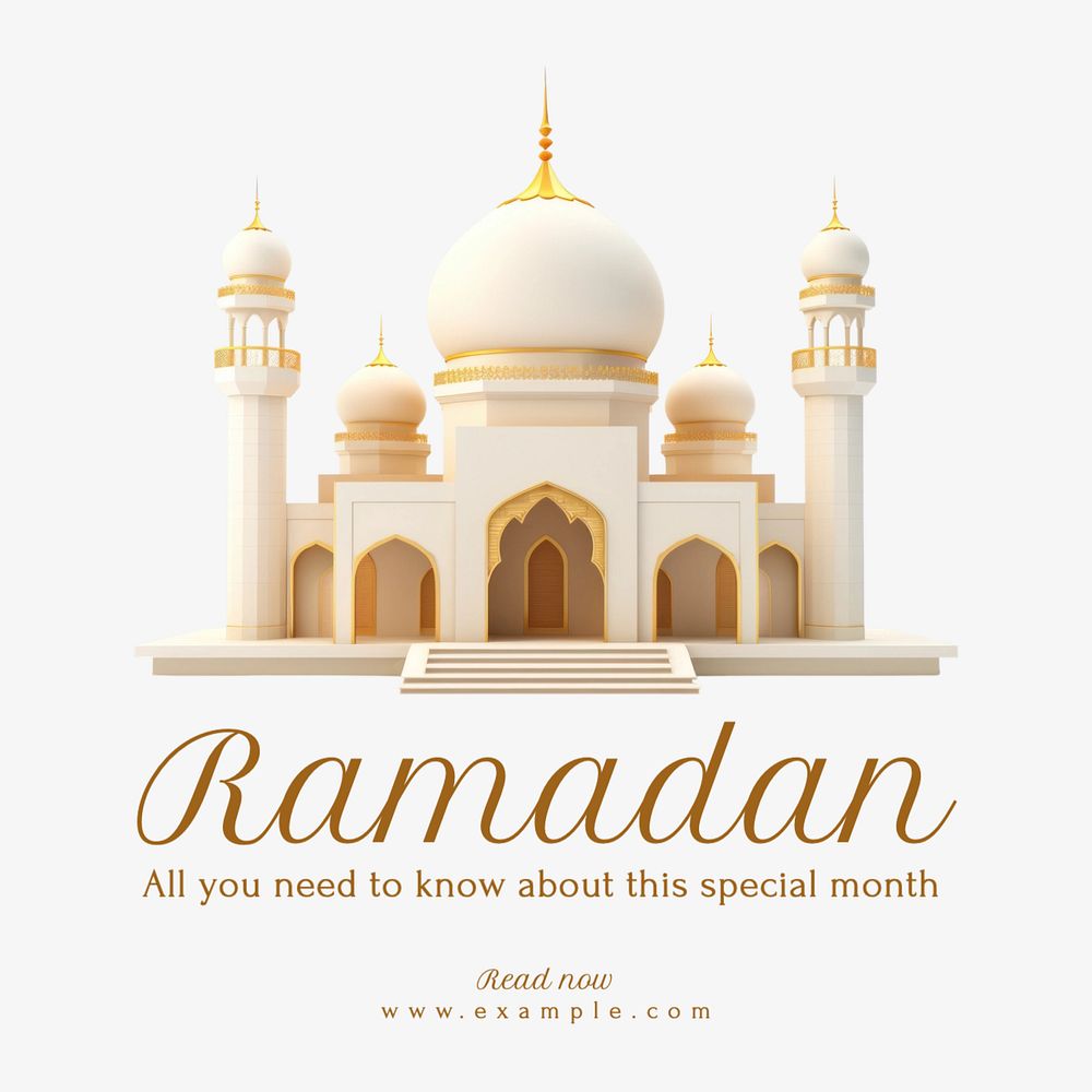 Ramadan Instagram post template, editable text