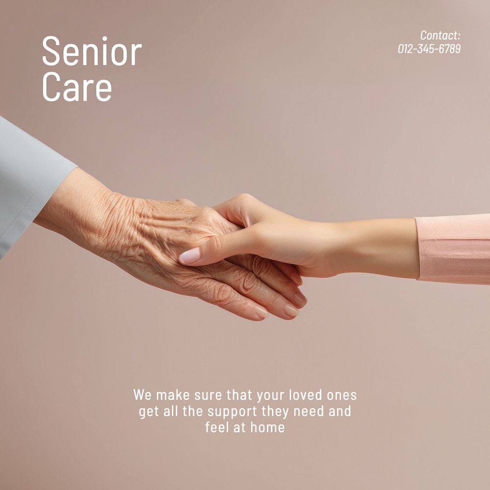 Senior care Instagram post template, editable text