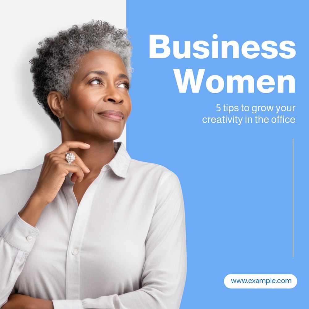 Business women Instagram post template, editable text