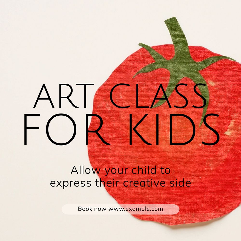 Kid's art class Instagram post template, editable text