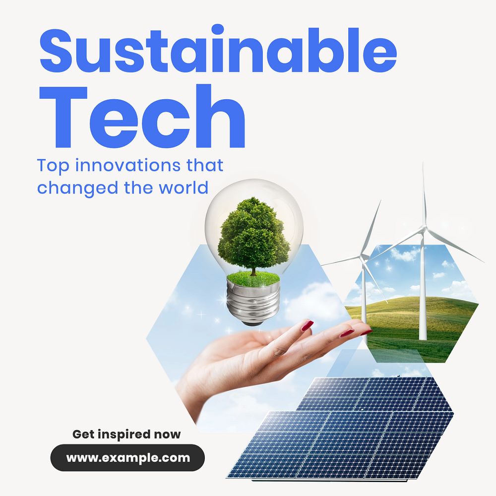 Sustainable tech Facebook post template, editable design