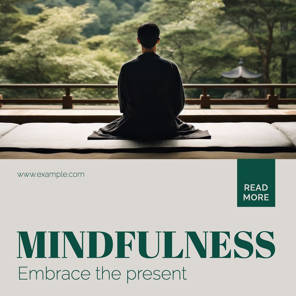 Mindfulness Instagram post template, editable text