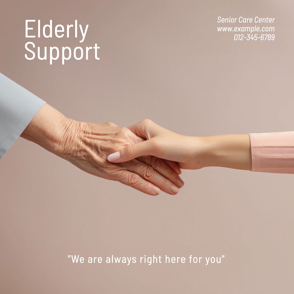 Senior support Instagram post template, editable text