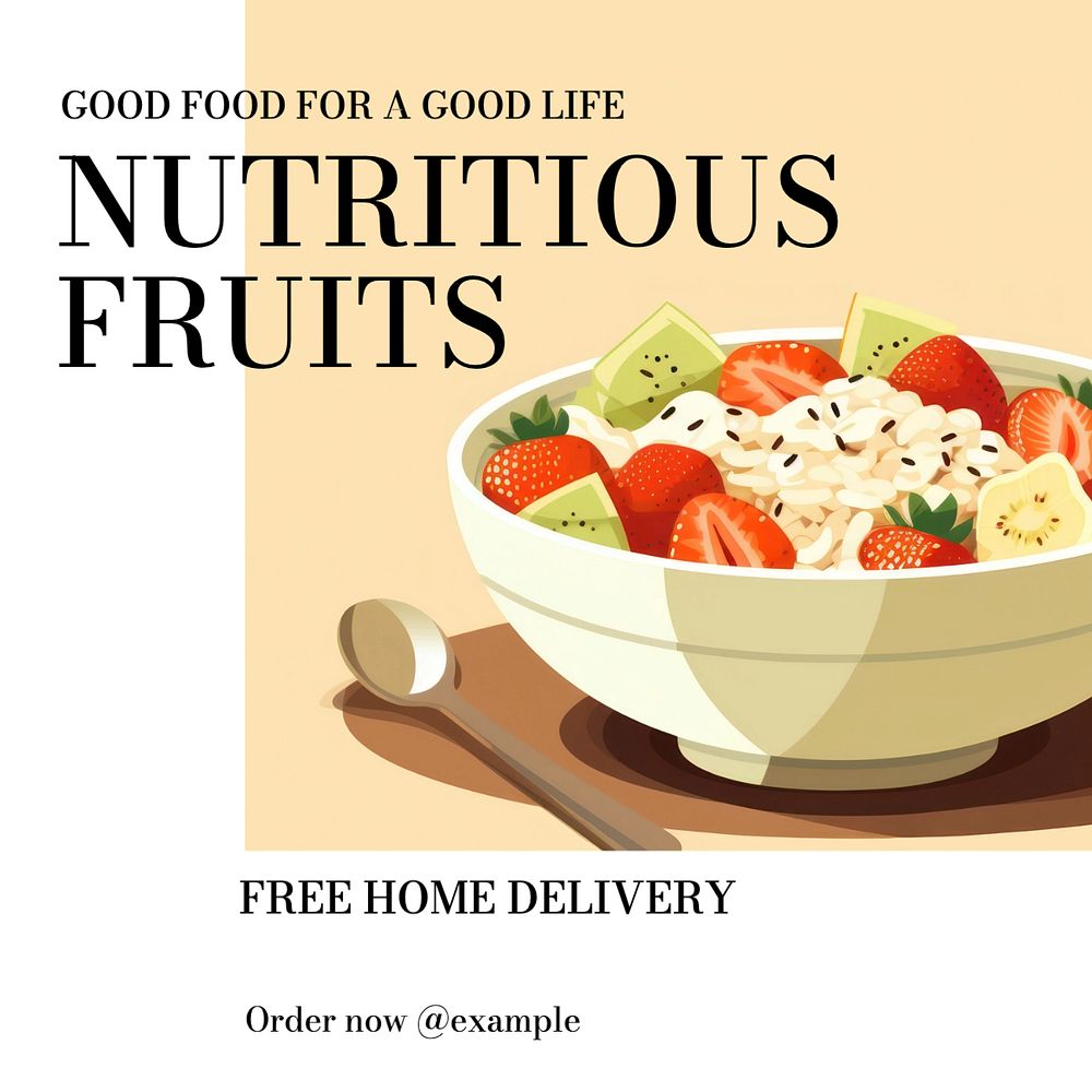 Nutritious fruits Instagram post template, editable text