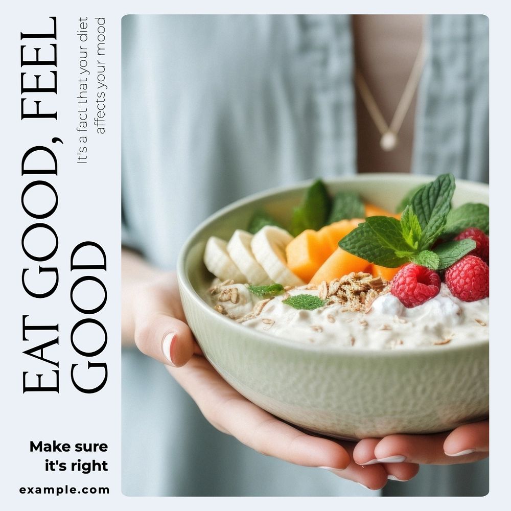 Eat good food Instagram post template, editable text