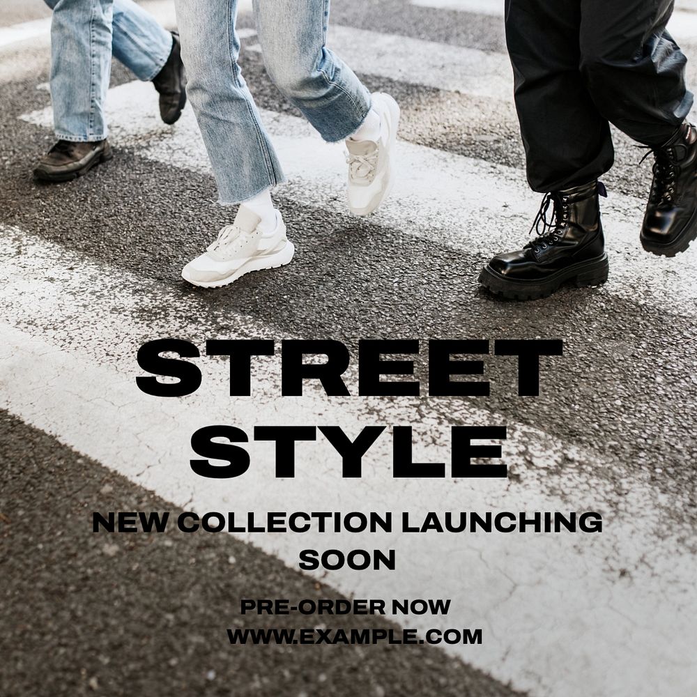 Street style Instagram post template, editable text