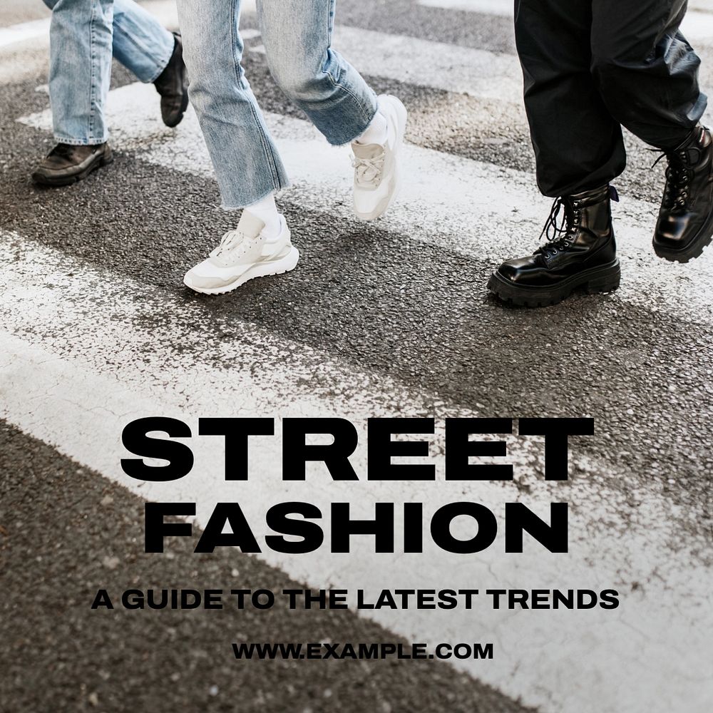 Street fashion Instagram post template, editable text