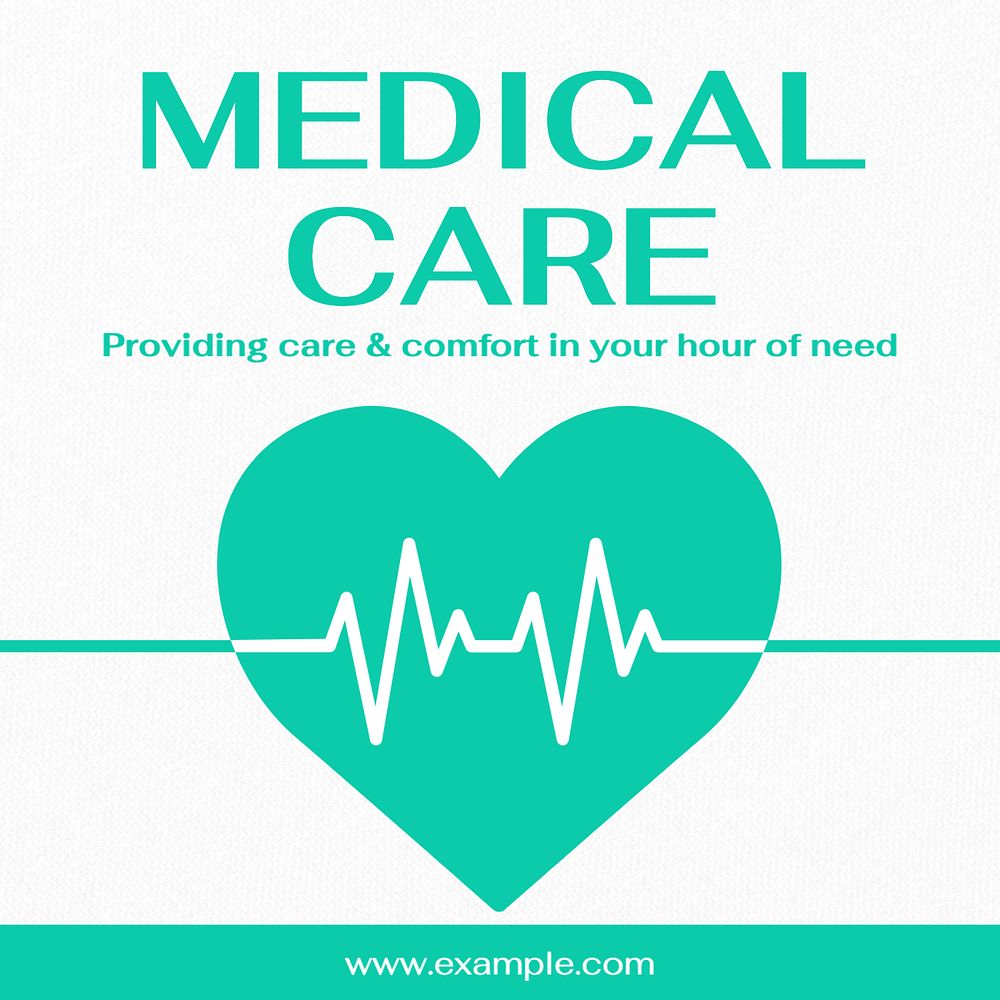 Medical care Facebook post template, editable design