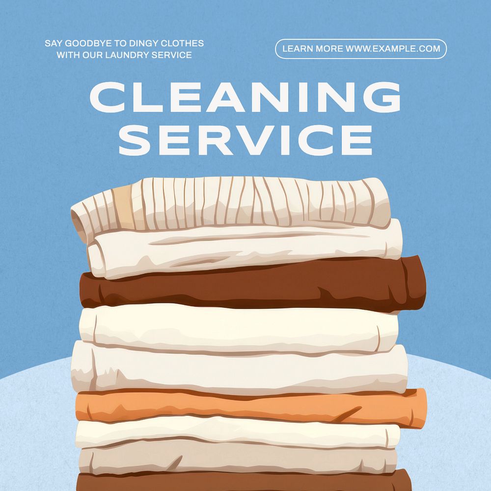 Cleaning service Instagram post template, editable text