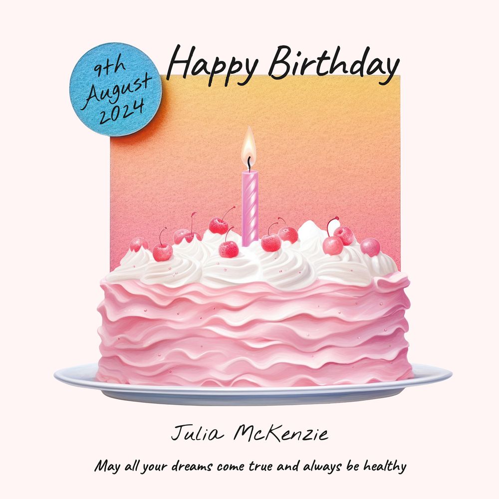 Happy birthday Instagram post template, editable text