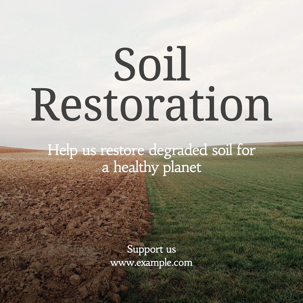 Soil restoration Instagram post template, editable text