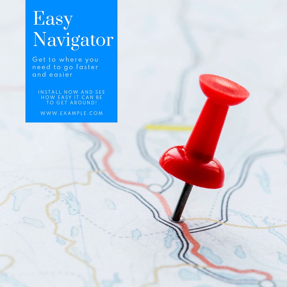 Easy navigator Instagram post template, editable text