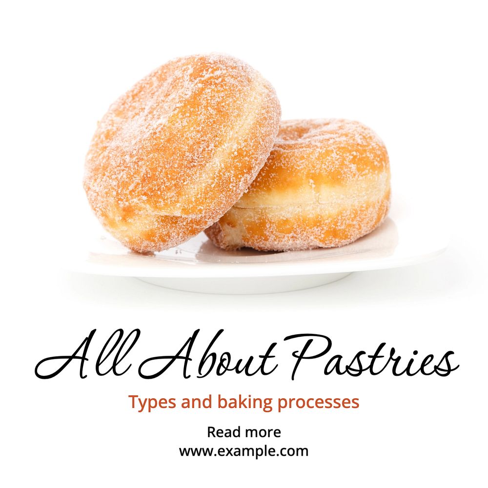 All about pastries Instagram post template, editable text