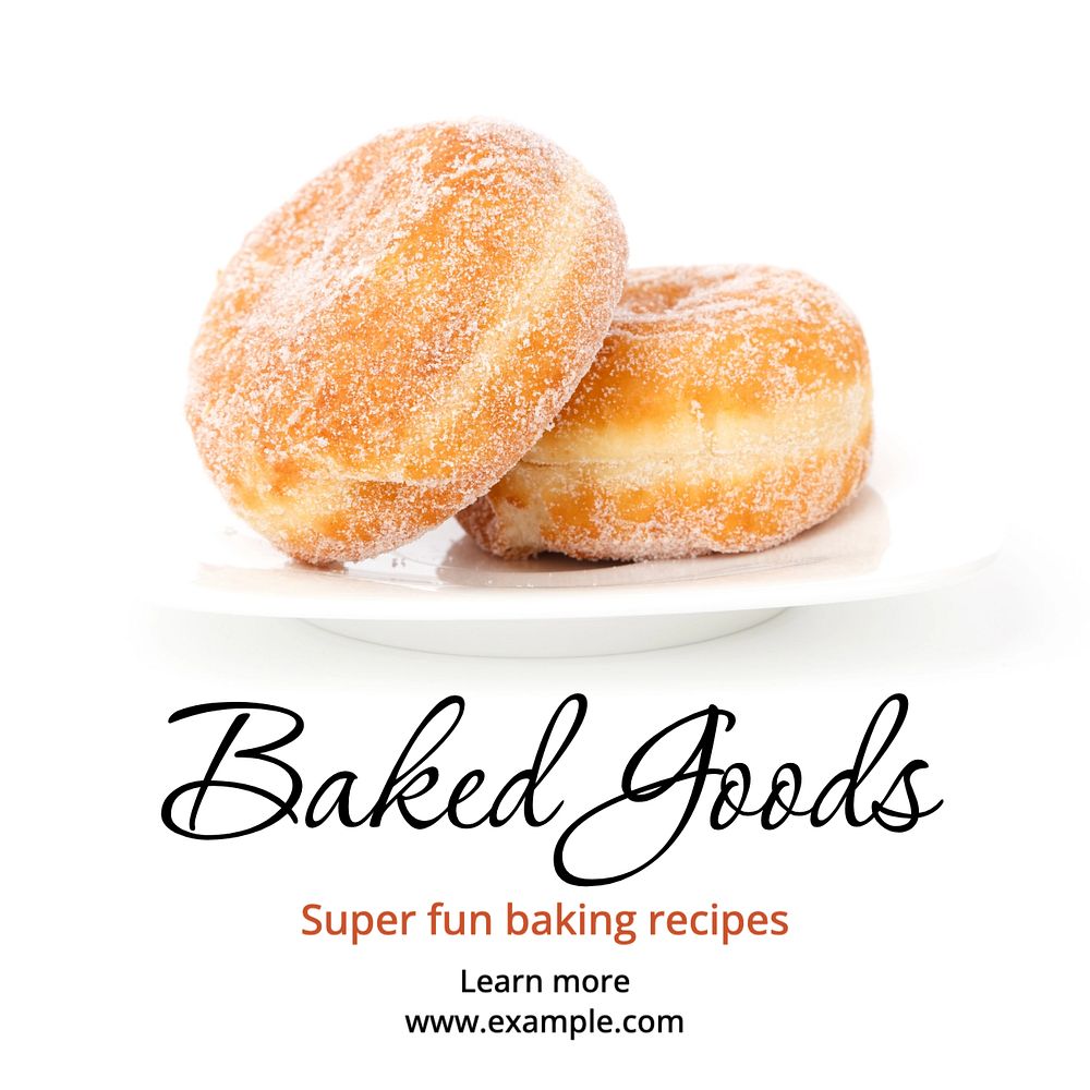 Bakery Instagram post template, editable text