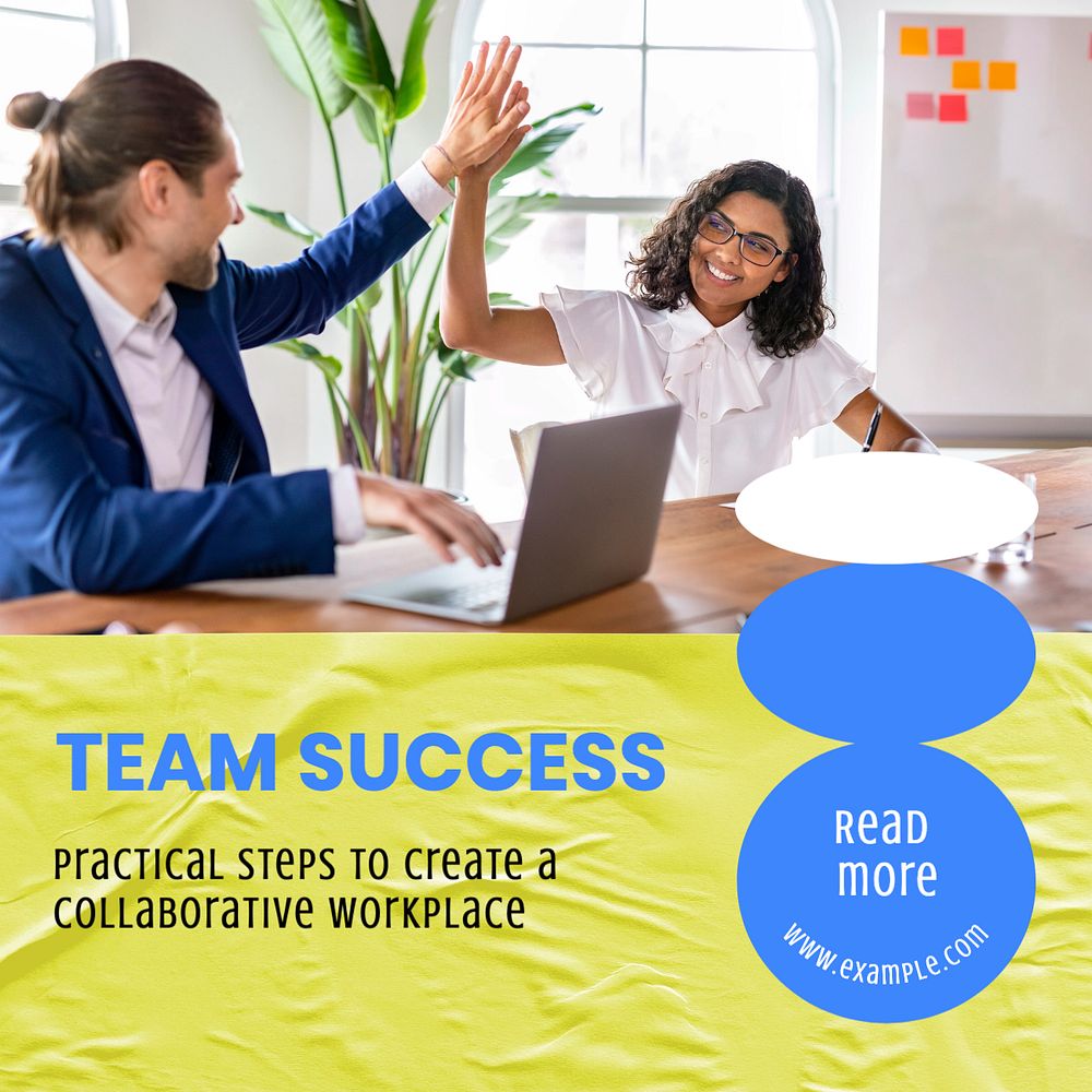 Team success Instagram post template, editable text