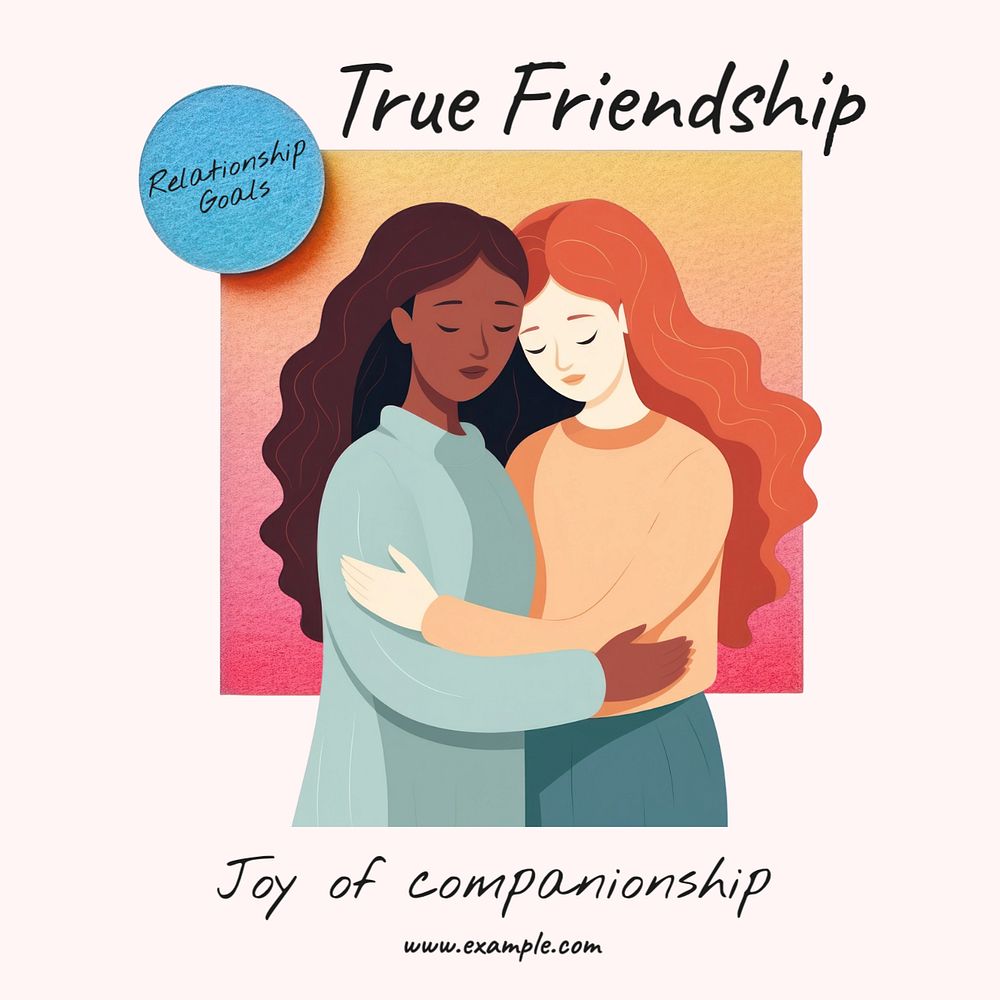 Friendship Instagram post template, editable text