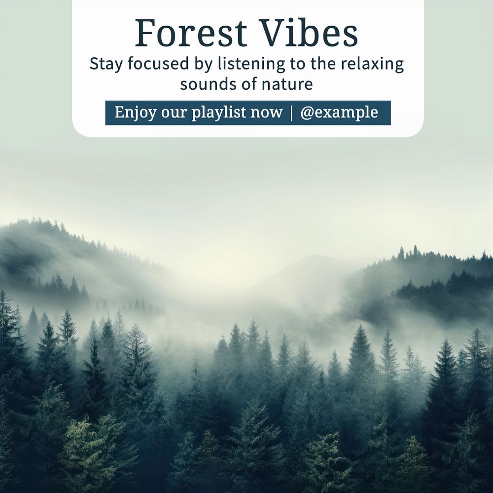 Forest vibes Instagram post template, editable text