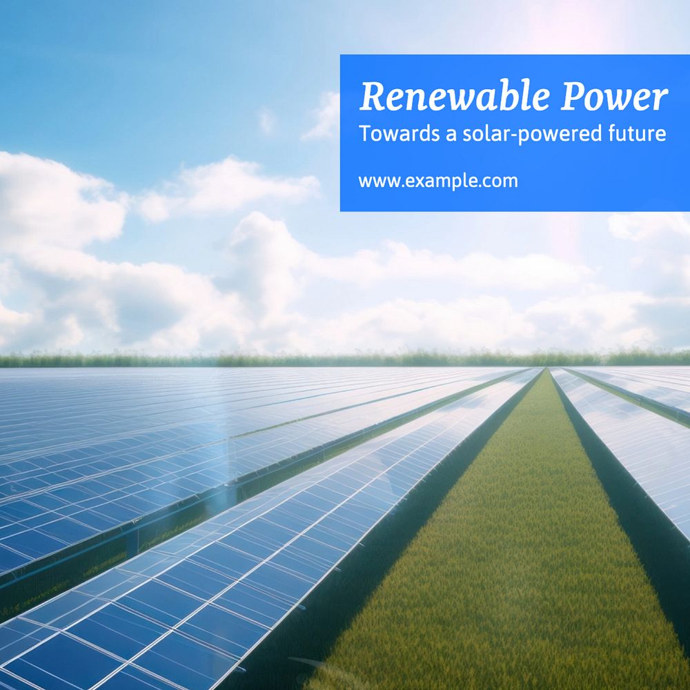 Renewable power Instagram post template, editable text