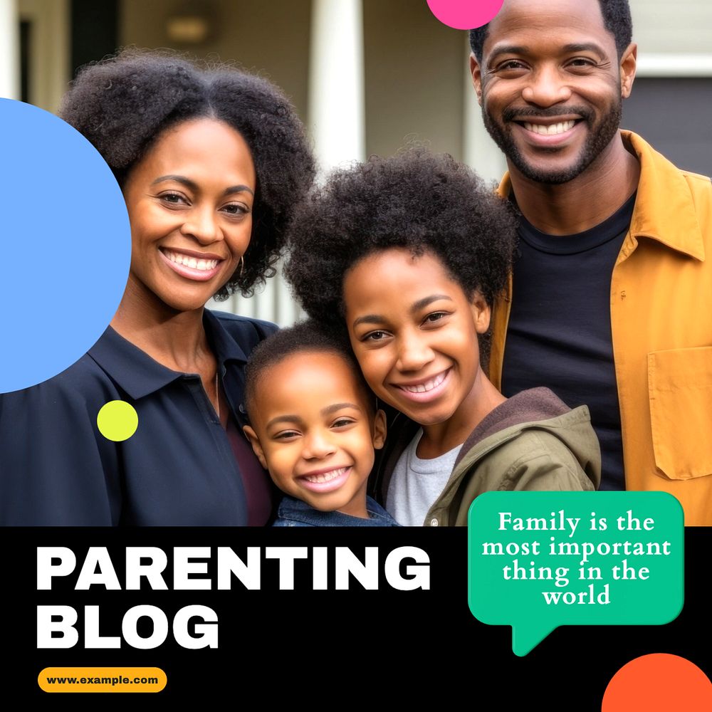 Parenting blog Instagram post template, editable text