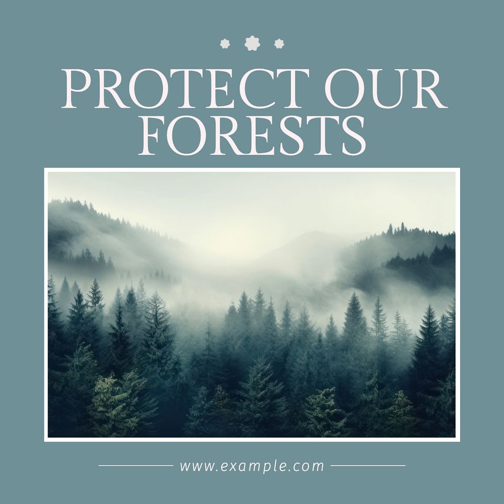 Protect Our Forest Instagram post template, editable text