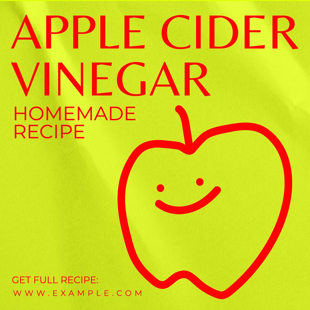 Apple cider vinegar Instagram post template, editable text