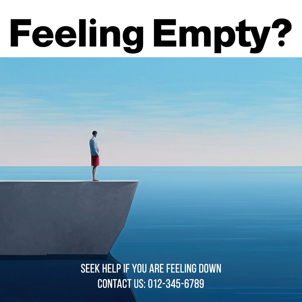 Feeling empty Instagram post template, editable text