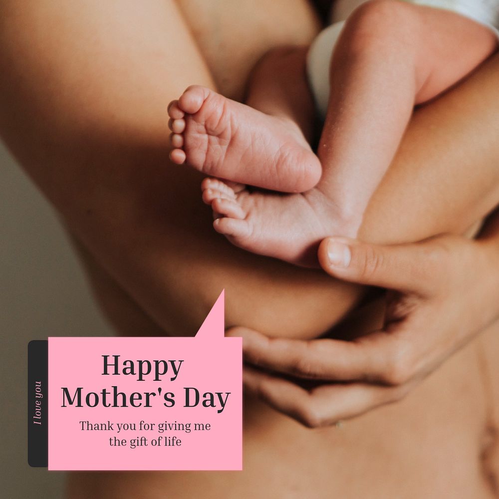 Happy mother's day Instagram post template, editable text