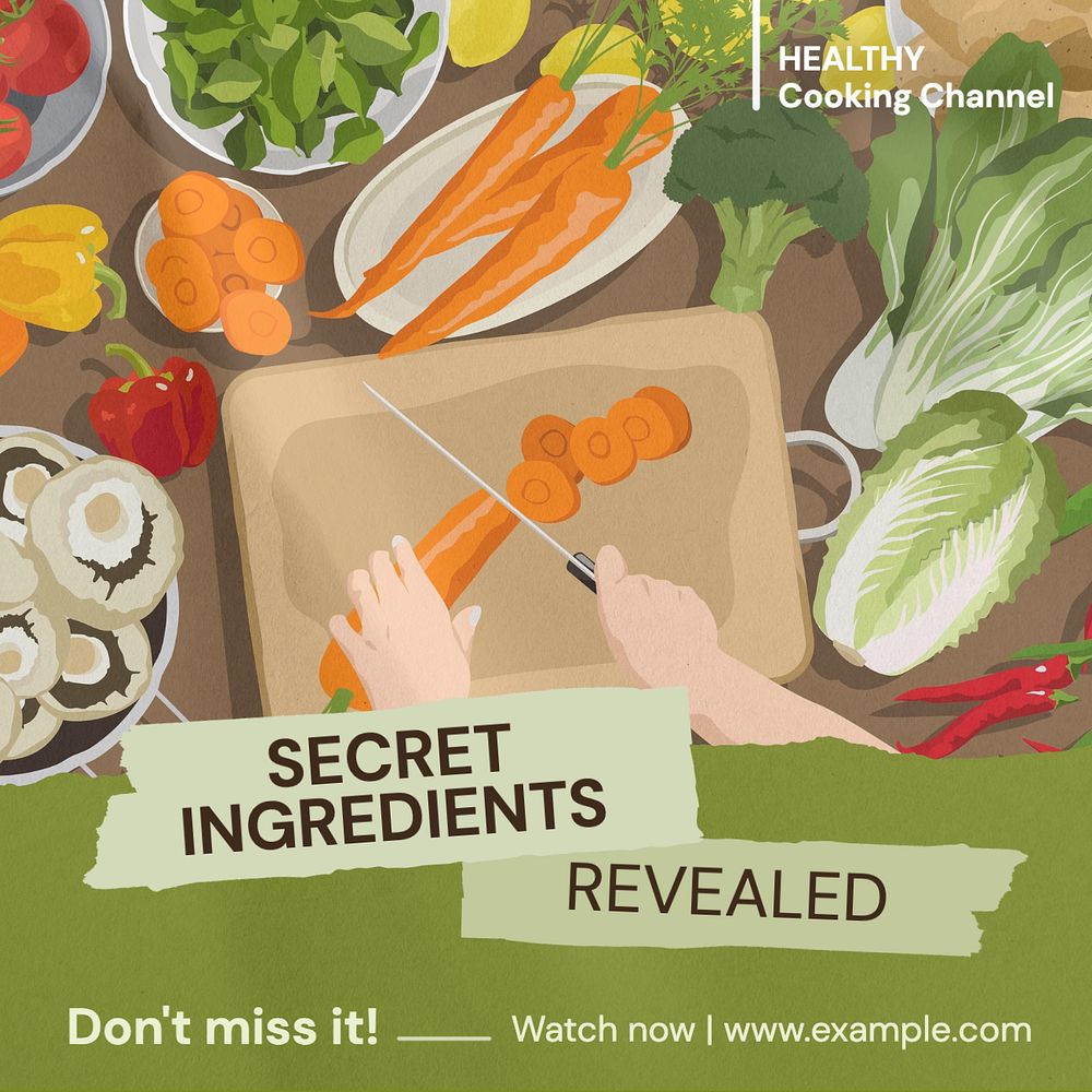 Secret ingredient Instagram post template, editable design