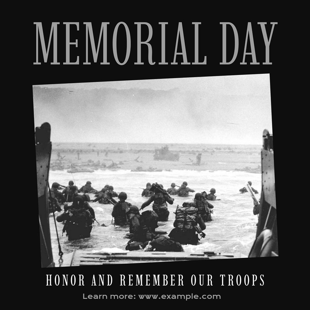 Memorial day Instagram post template, editable design