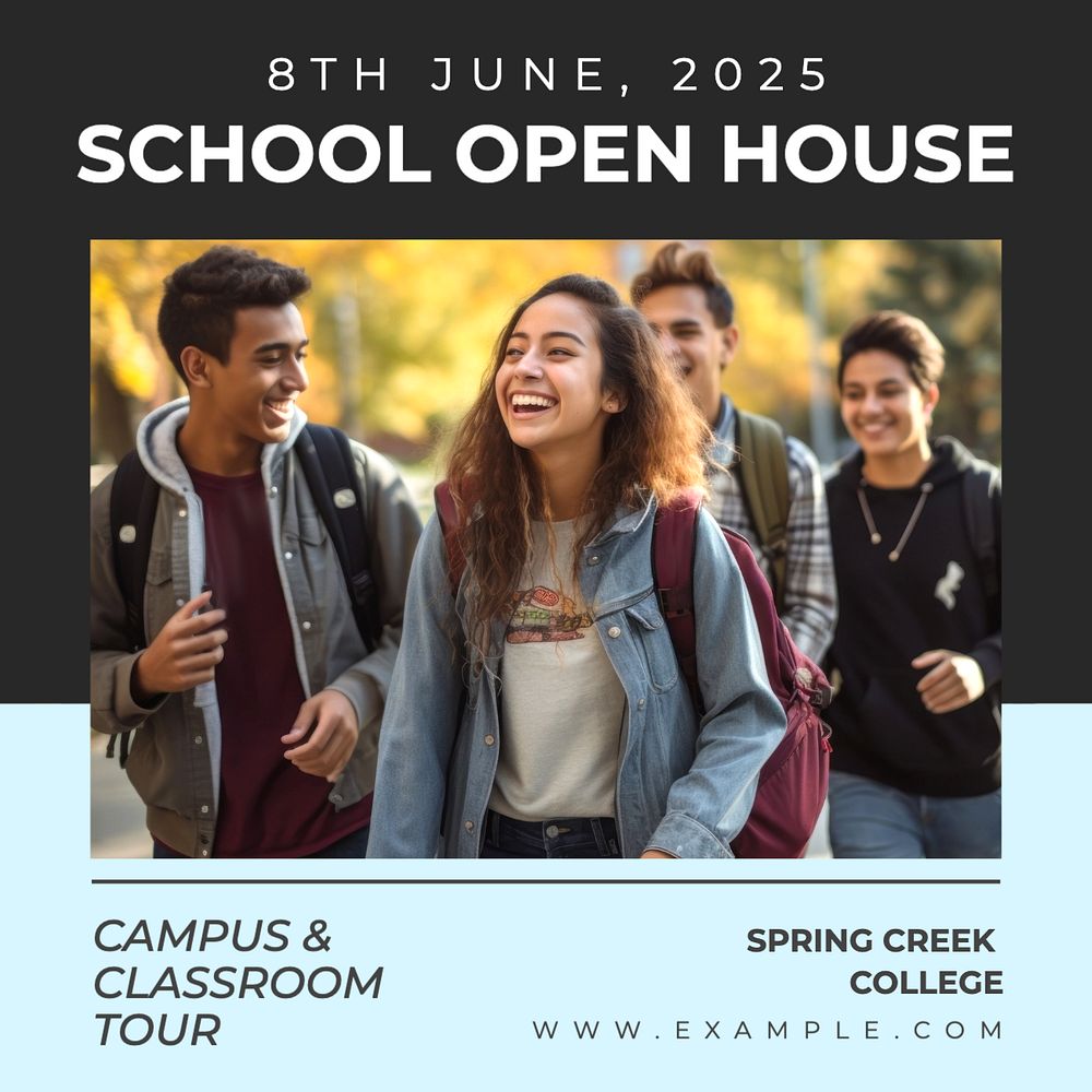 School open house Instagram post template, editable text