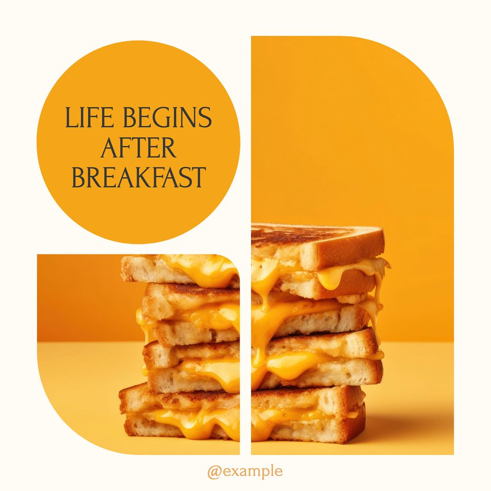 Breakfast quote Instagram post template, editable text